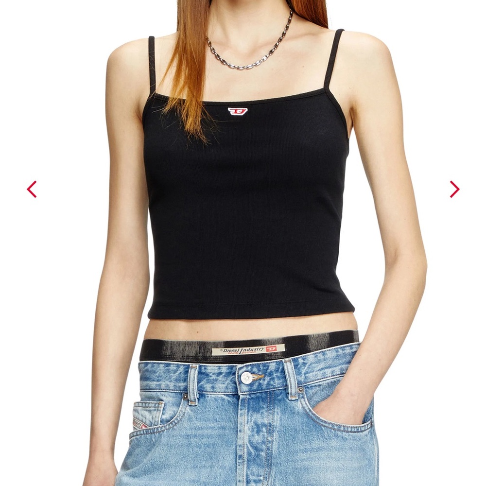 Diesel Black Fitted Crop Camisole